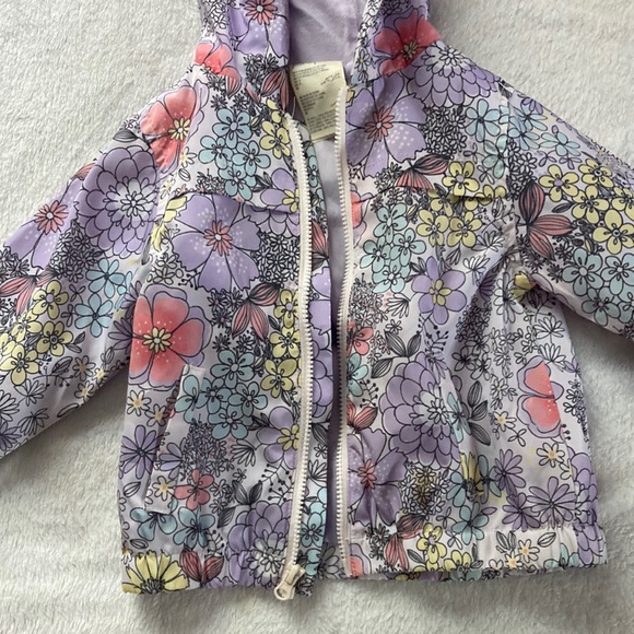Floral Rain Coat with Hood Girl 6-9 Month - Picture 3 of 6